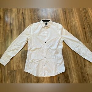 H&M White and Black Collar Shirt
